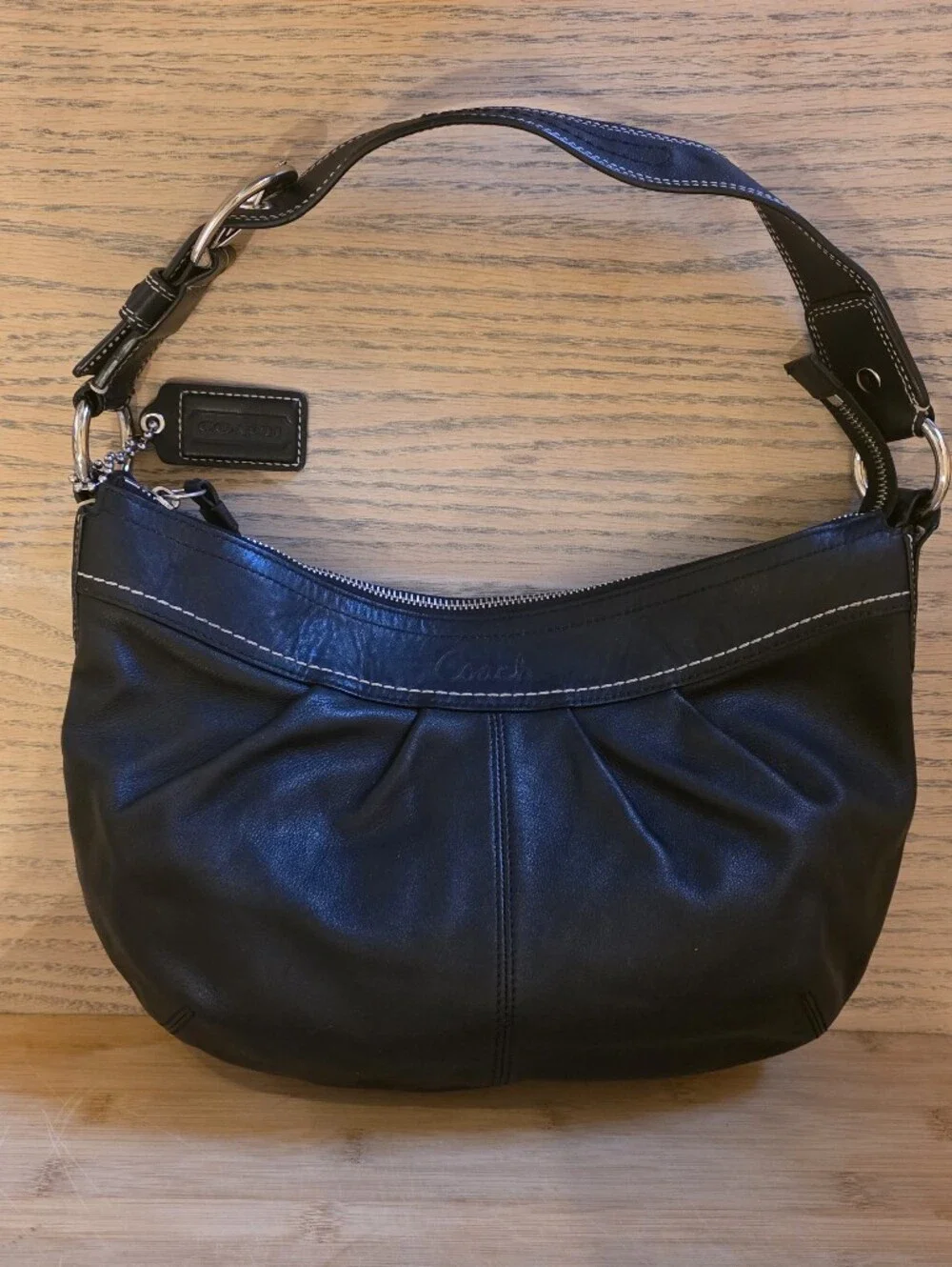 Coach Black Leather Hobo Shoulder Bag